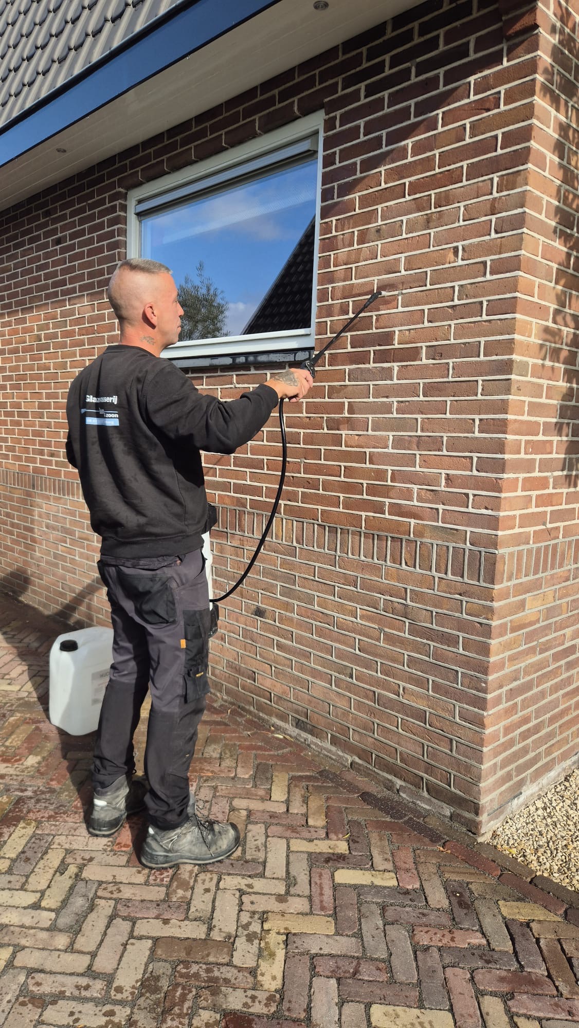 Gevel impregneren in uitvoering